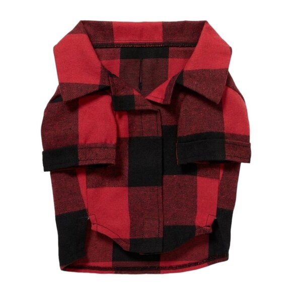 Dog Shirt Red and Black Plaid Flannel Coordinating Pajamas JJ3410 - Picture 1 of 4